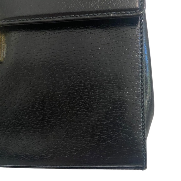 Gucci Black Leather Convertible Crossbody Bag w/ COA - Gold Hardware - Vintage - Picture 11 of 15